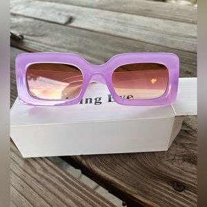 NWT- Womans Candy Color Rectangle Frame Sunglasses